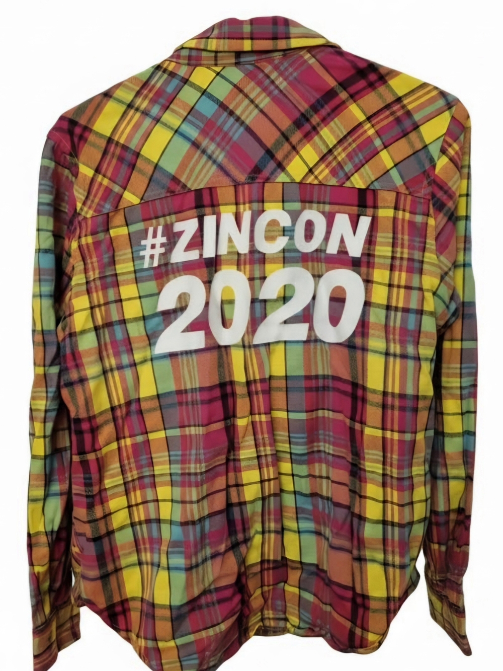 Zumba Wear #ZINCON 2020 Plaid Button-Up Shirt - Multicolor NWOT